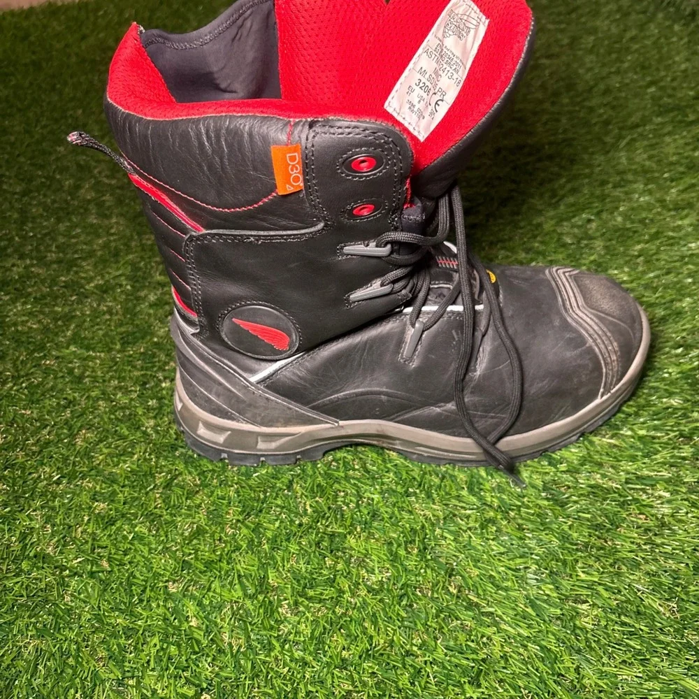 Red Wing 3206 Men 8 Black Leather D3O Safety Toe Side Zip Work Boots ESD ASTM